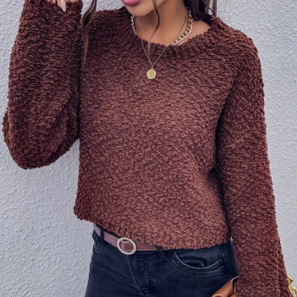 Brown Fuzzy Sweater in S - Picture 3 of 3